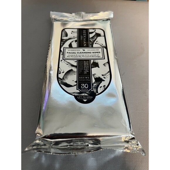 Beekman 1802 Facial Cleansing Wipes (30) Vanilla Absolute Goat Milk CLEAN BEAUTY - Picture 2 of 3